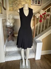 LOFT Sleeveless Ribbed Black Lighweight Sweater Dress Women's Knit Sz XS