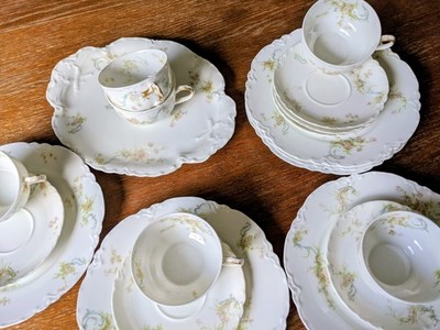Antik Haviland Limoges Kaffeeservice  6x Kaffeegedeck + Servierplatte, wie neu