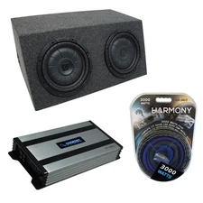 Car Stereo Hatchback Sealed Dual 10" Kicker CompVT CVT10 Sub Box HA-A800.1 Amp