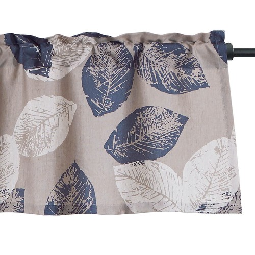 Leaves Print Valance Curtains for Bedroom, Rod Pocket Faux Linen Valances for...