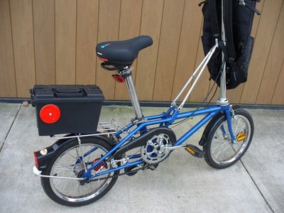 Vintage 1980 s DaHon Folding Bicycle Blue With Case Excellent Condition-Must See