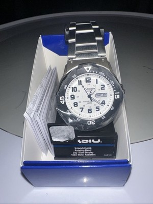 Casio Quartz 100M Mens Quartz White Dial Watch 5125 MRW-200H Stainless Steel USA
