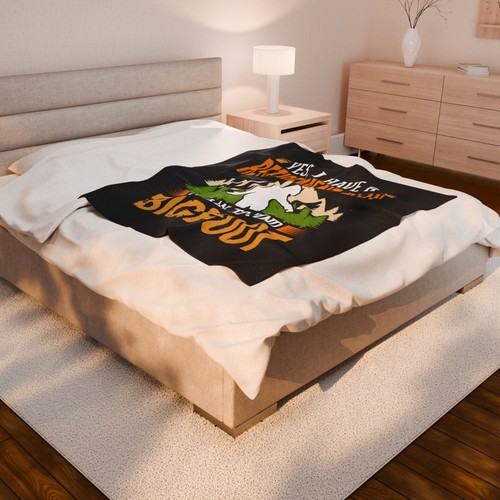 I Have A Retirement I Plan Find Bigfoot Velveteen Plush Blanket Throw - Picture 5 of 22