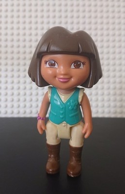 2012 Mattel Viacom - Dora The Explorer 4'' Figure - Teal Horse Riding Outfit