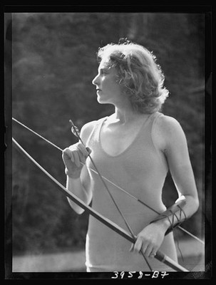 Photo:Miss, Chase, Diana, doing archery