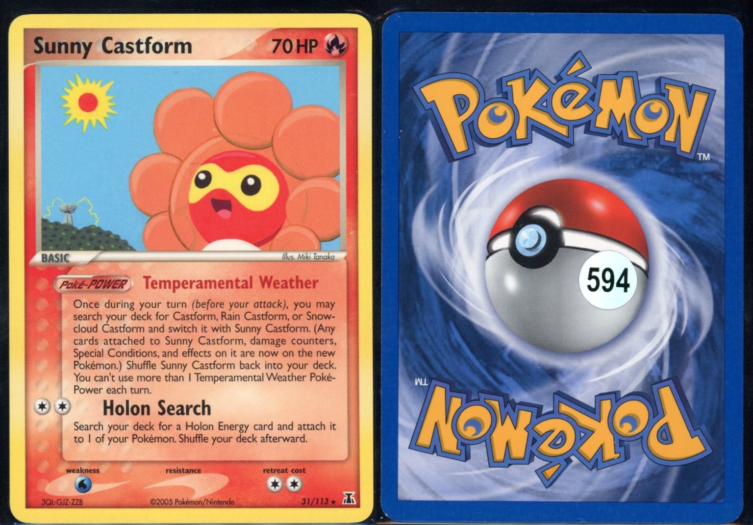 Sunny Castform 31/113 Rare Delta Species Pokemon NM