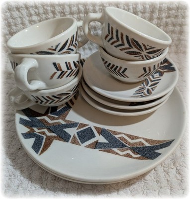 Wallace China Hack-Ma-Tack Inn Restaurant Ware Dishes USA RARE Set 1938 Plates +