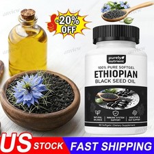 Ethiopian Black Seed Oil Softgels 4.64 Thymoquinone  Non-Gmo, Gluten-Free,60