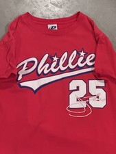 Jim Thome Philadelphia Phillies T-Shirt Red Mens Medium Vintage Dynasty 