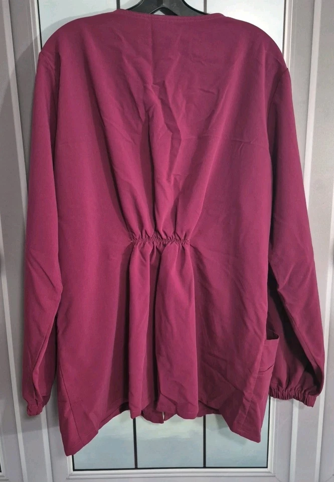 Blusa Médica Jockey para Mujer Talla XL Púrpura Camisa con Cremallera con 2 Bolsillos Foto 2 de 3