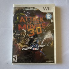 Attack of the Movies 3-D 3D Nintendo Wii Includes 3-D Glasses SEALED NEW READ
