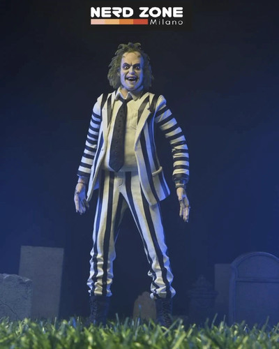 Beetlejuice 1988 Action Figure Black and White Striped Suit 18 cm Neca - Imagen 5 de 7