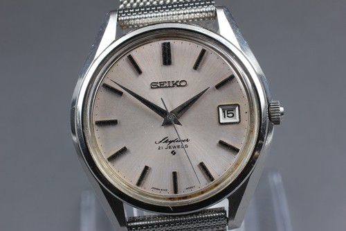 Vintage 1972 Seiko Skyliner 6102-8000 Hand Winding Silver Dial Watch From JAPAN