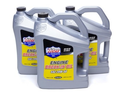 Lucas Motor Oil - High Zinc Break-In - 20W50 - Conventional - 5 qt - Set of 3