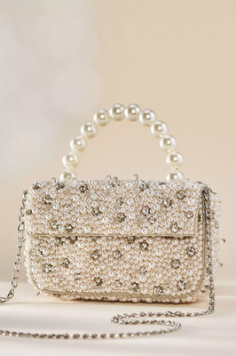 Anthropologie The Fiona Beaded Bag: Pearl-Strap Embellished Edition NWT