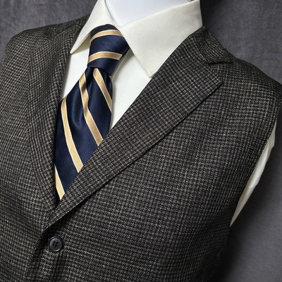 Viktor Rolf Monsieur Waistcoat Vest 38 (US) Italy Wool Tan Check Casual Classic