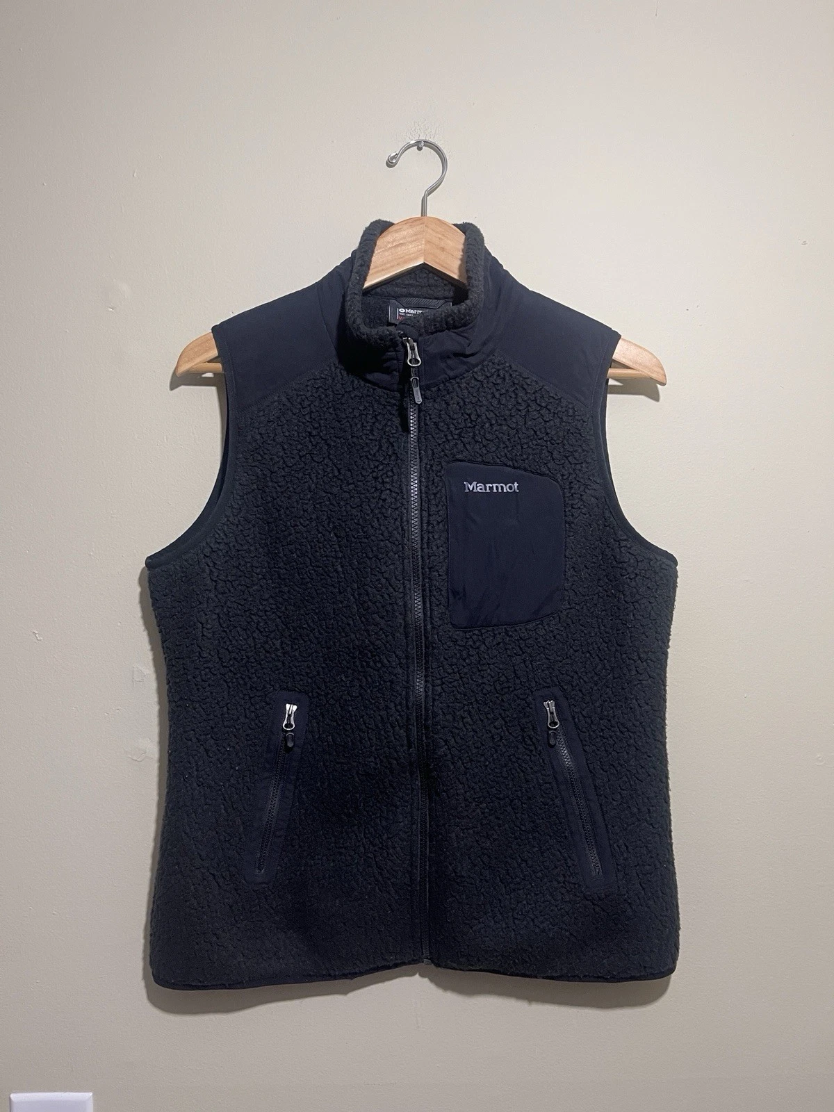 Marmot Deep Pile Polartec Fleece Vest Men’s Medium Black