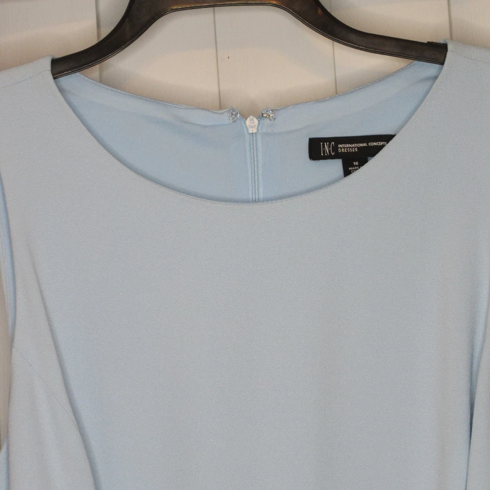 Mono para mujer INC International Concepts azul Fly Away pierna ancha crepé 16 B71 Foto 2 de 4