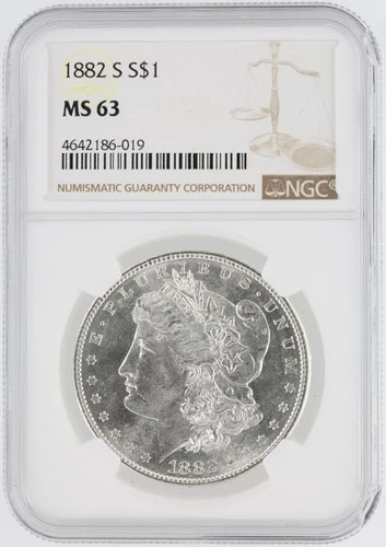 1882-S Morgan Silver Dollar NGC MS63 S$1 San Francisco Minted No Reserve