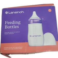Lansinoh Feeding Bottles Breastfed Babies 8oz 3 Count Medium Flow 44677-0710-56
