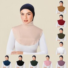 Muslim Women Blouse Half-Top Fake Collar Neck Modal Turtleneck Neck Cover Plain
