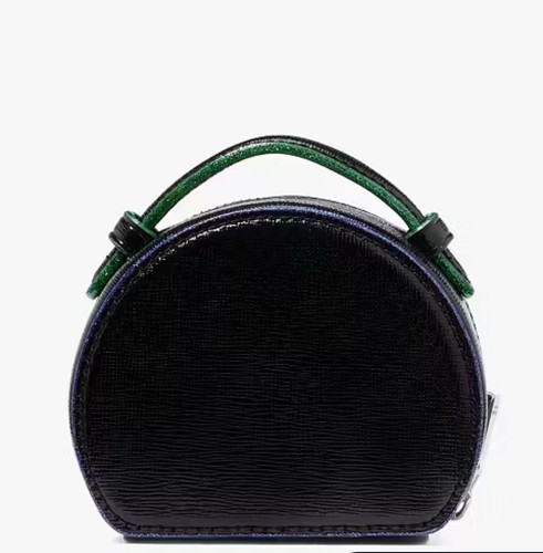 KATE SPADE Devin Borde Brillo Estuche Joyero Bolsa Cuero Negro K1621 AUTÉNTICO - Imagen 4 de 13