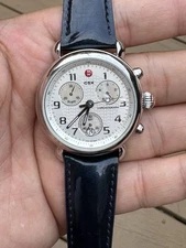 MICHELE CSX,CX39 CHRONOGRAPH Steel And  Leather Watch for women MW03D00A0025