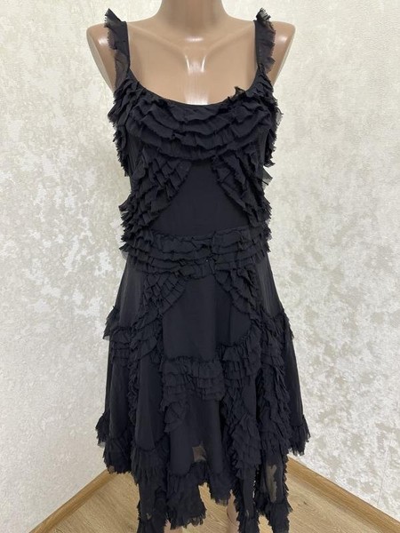Women Diane Von Furstenberg Dress Black Silk 38 #39IY