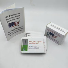 US Citizenship Flash Cards and booklet 2025 Naturalization Study Guide Bilingual