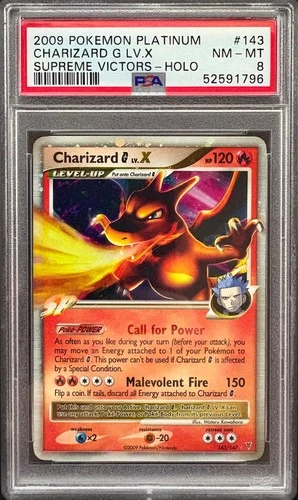 Charizard G LV.X Holo 143/147 PSA 8 NM-MT Pokemon Supreme Victors Holo