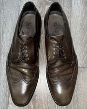 Prada Brown Wing Tip Men's Oxfords Shoes Size 10 UK 11 US