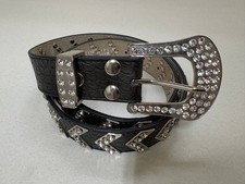 NOCONA WOMEN'S WESTERN RHINESTONE BELT - NEW W/O TAGS - DARK BROWN - SIZE SMALL