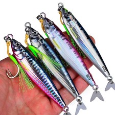 4pcs Metal Fishing Bait 20g-80g Sea Lead Jig Sinking Fish Lure Bass Hook LF162