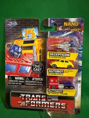 Jada Transformers Nano Mini Diecast Decepticon & Autobot New in Pack BX84