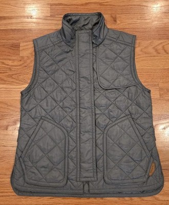 Women's Coach Olive Green Quilted Vest Size S Used Full Zip & Snap