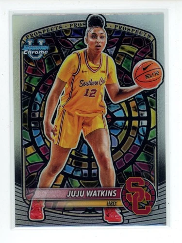 2025-26 Topps Bowman Chrome Juju Watkins #4 Etched In Glass Case Hit SSP