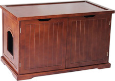 Stylish Cat Washroom Bench - Litter Box Concealer Pet Furniture Solution