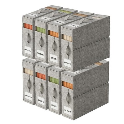 8Pack Sheet Organizers and Storage with Handles   Foldable Linen Closet St
