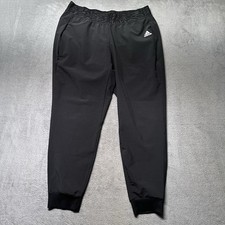 Adidas Jogger Pants Womens Medium Black Athletic Track Elastic Waist Zip Pockets