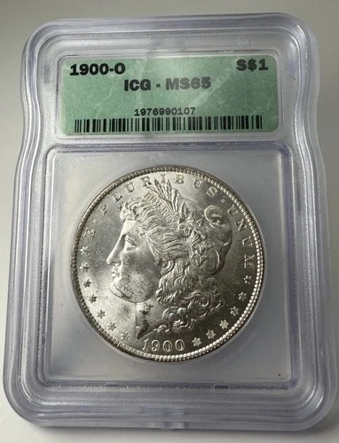 1900-O Morgan Silver Dollar MS65 ICG Strong Strike New Orleans Mint  90% Silver