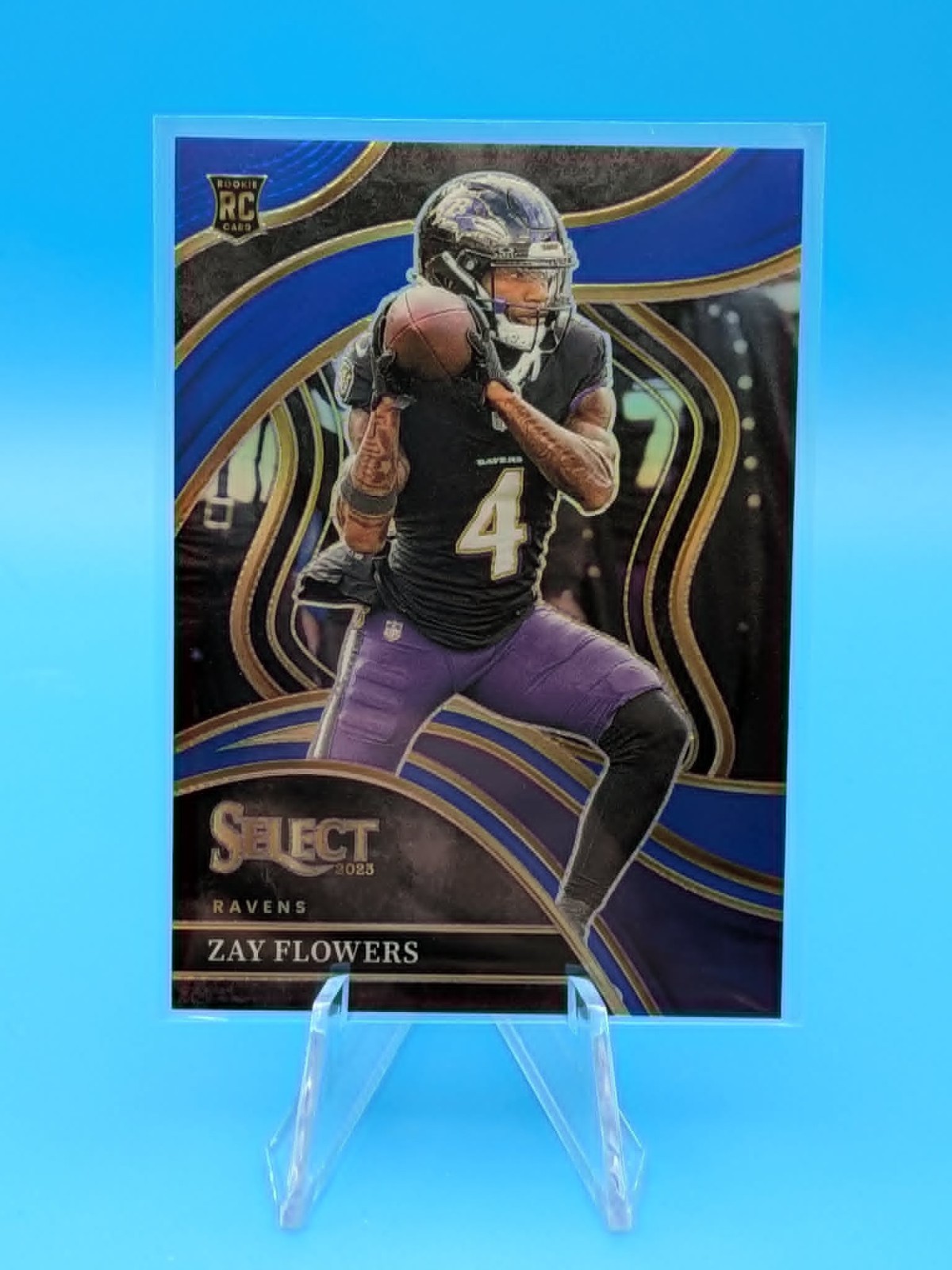2023 Panini Select Club Level Zay Flowers #201 (RC) Blue /99 Rookie Ravens