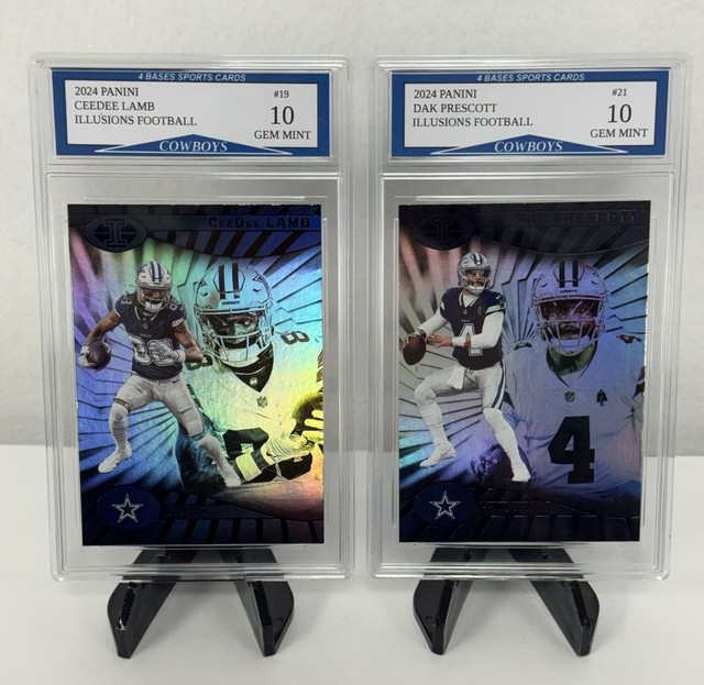 2024 Panini Illusions Dak Prescott & CeeDee Lamb Dallas Cowboys 2 Card Set