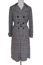 Vintage Kirkland Hall Skirt Suit Womens S/M Glen Plaid Wool Blend 2 Piece