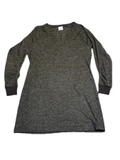 CAbi PJ Dress V-Neck Sweater #3829 Black Gray Heathered Knit Small