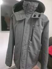 Hollister California All-Weather WATERPROOF GREY FAUX FUR LINED  Jacket UK M
