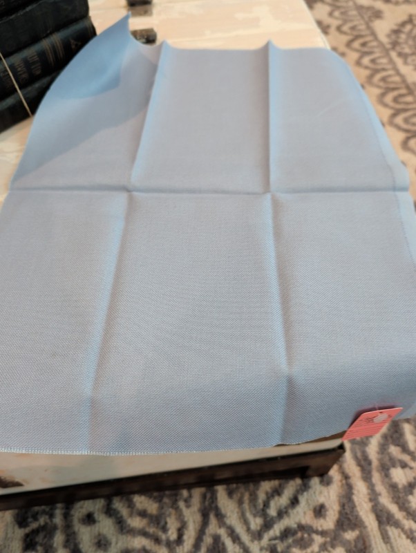 28 Ct Blue Linen.    14 By 18