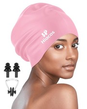 Large Silicone Swim Cap Long Hair Waterproof Bathing Hats Keep Dry Women Men