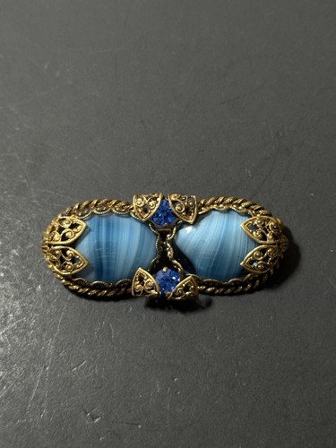 West Germany Vintage Blue Stones Brooch