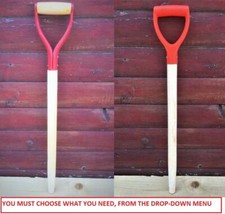 SPADE SHOVEL REPLACEMENT SPARE WOOD WOODEN SHAFT WITH Y & D HANDLES GARDEN FORK