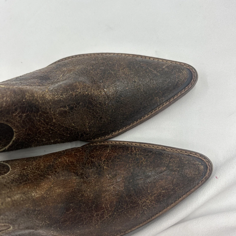 Bota puntiaguda Free People We The Free Allistar Cuero Crackle Castaño 7.5 NUEVO Foto 3 de 4